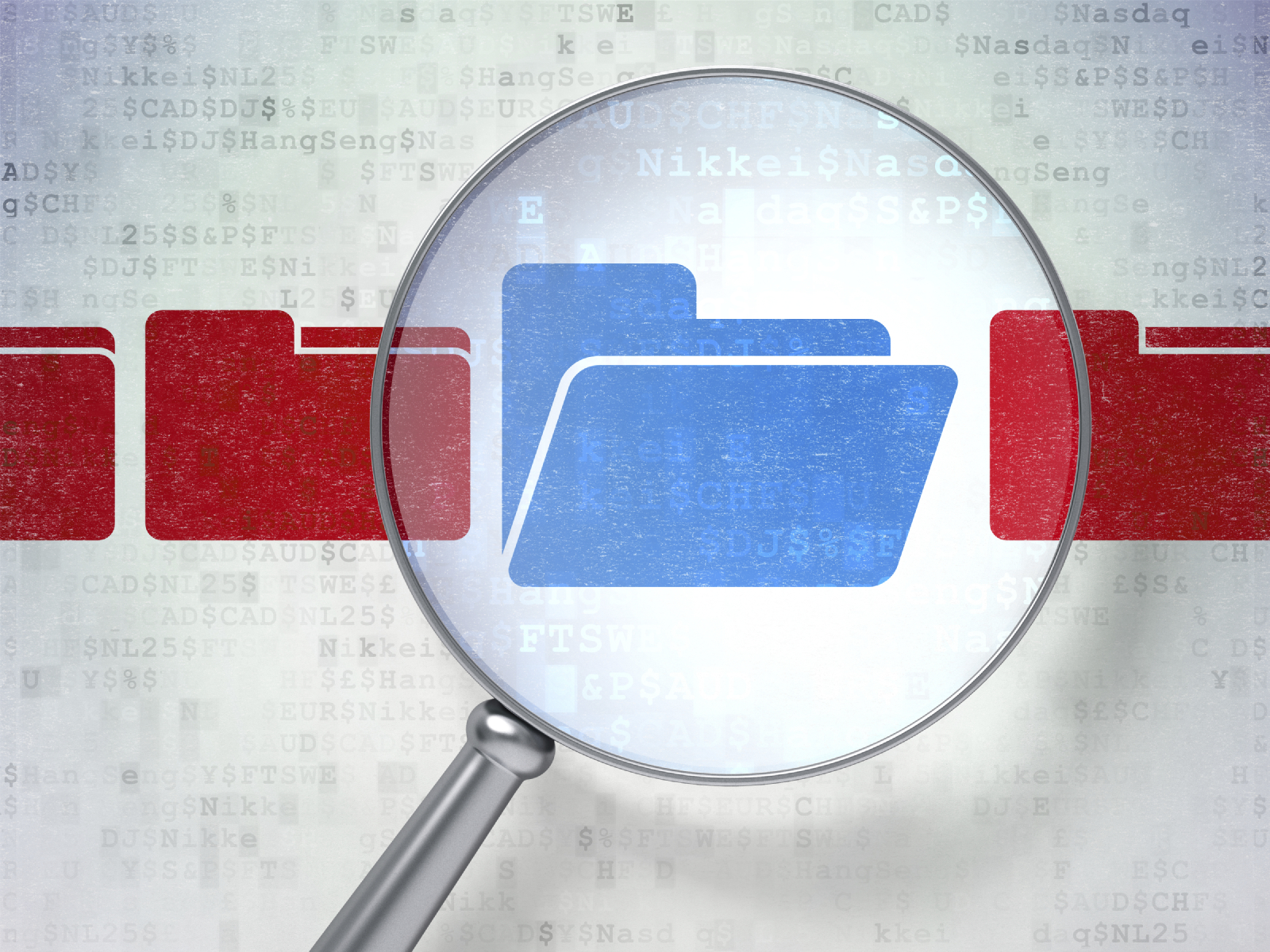 istock image of a blue folder under a microscope