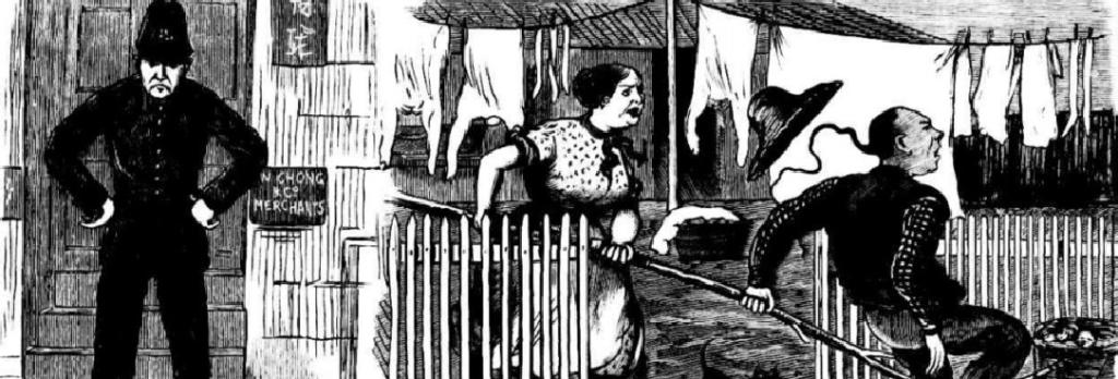 ‘Out you go, John! You and your smallpox’, Illustrated Sydney News, 1881, State Library New South Wales.