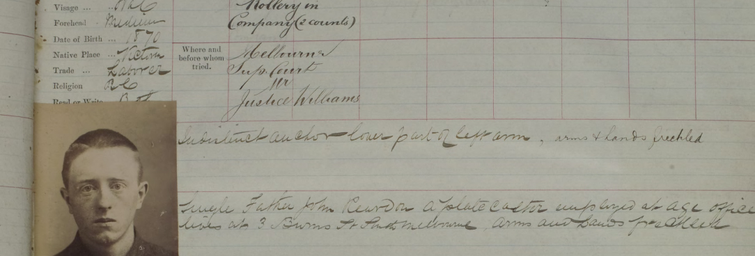 a page from a prison register 