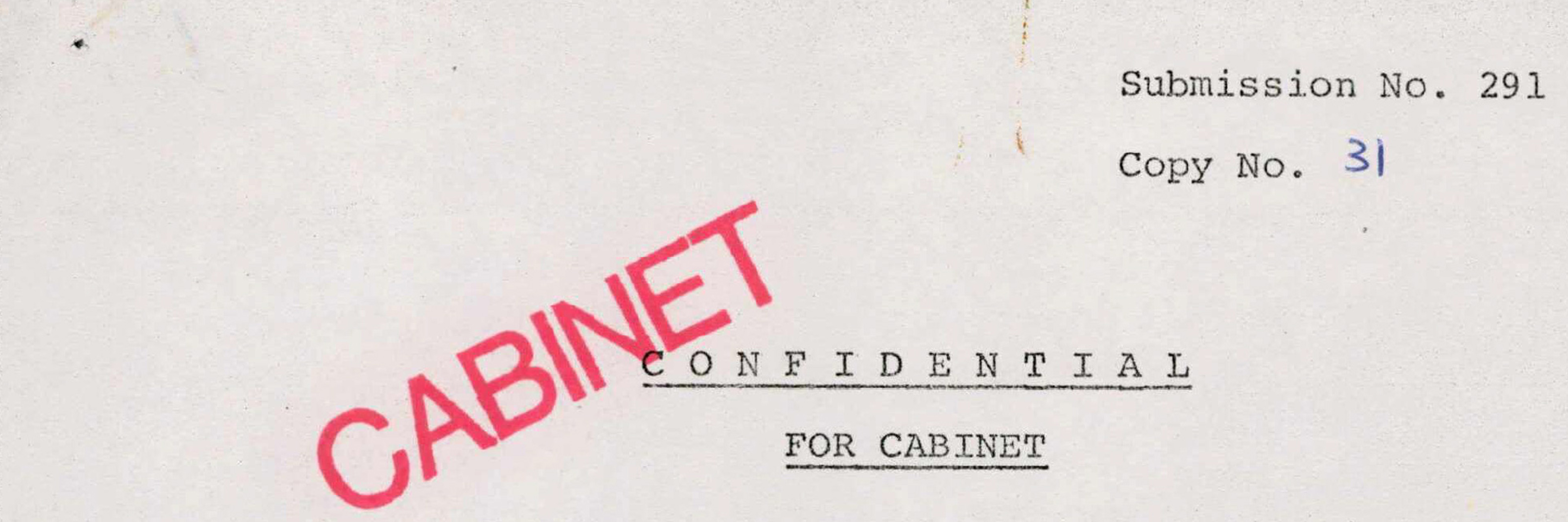 Image of confidential Cabinet record