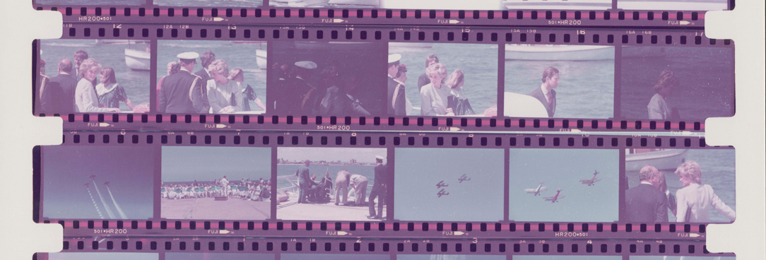 Negatives photos of Charles and Diana