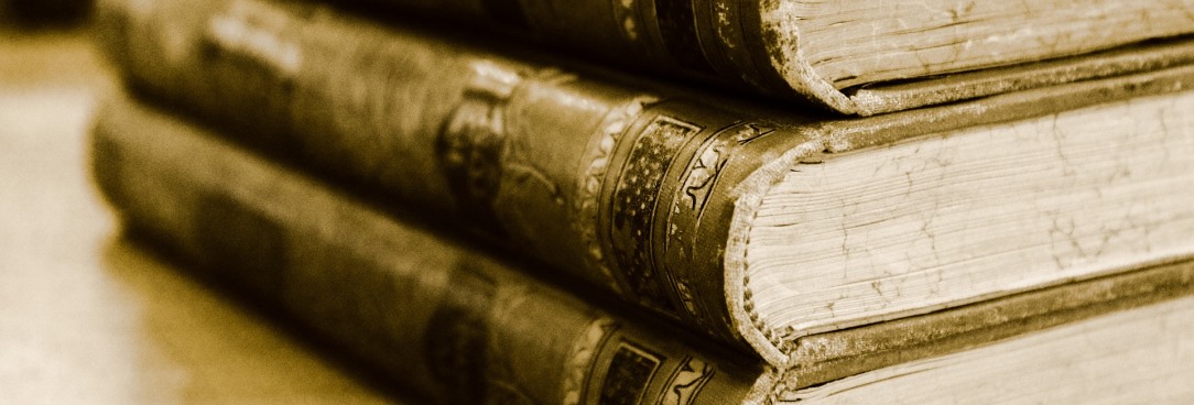 stack of old books