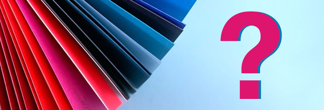 coloured documents and question mark