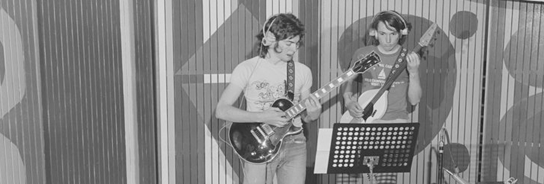 musicians in a recording studio