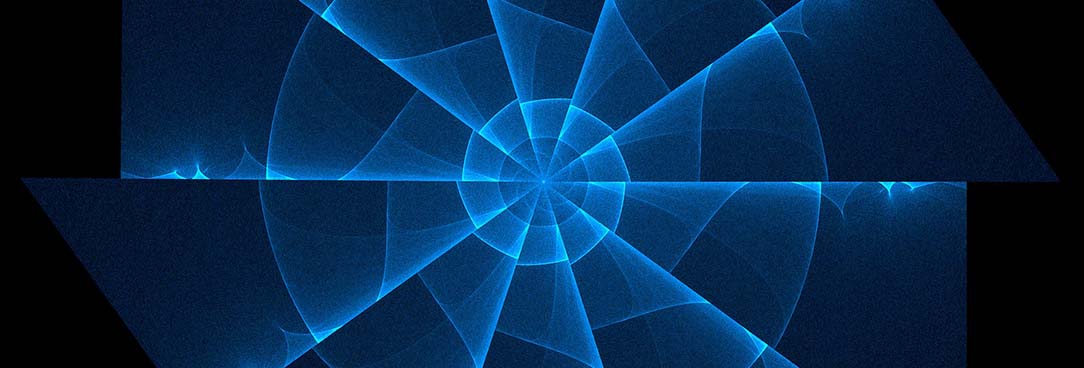 abstract blue fan shape