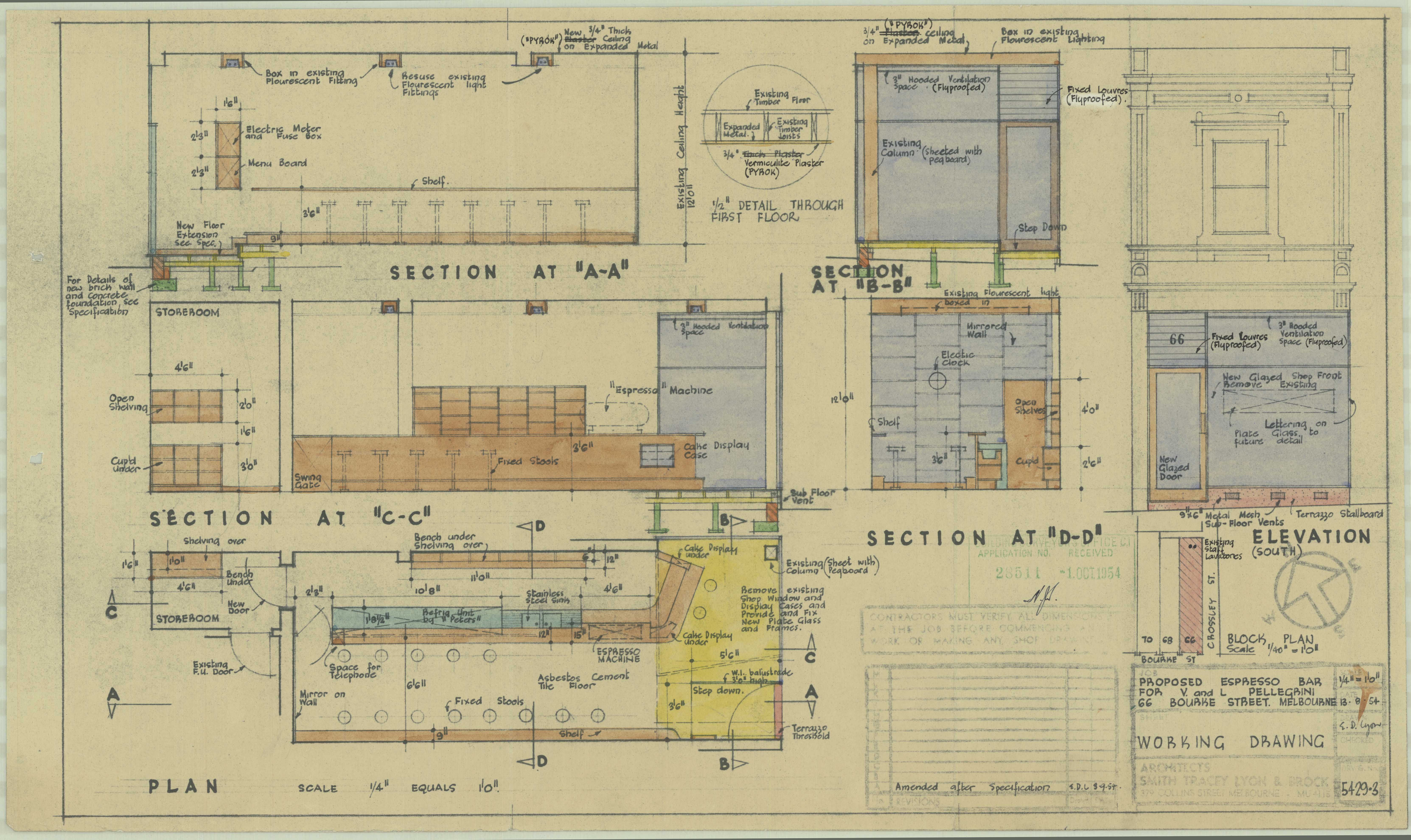 1950s Pellegrini's espresso bar plans