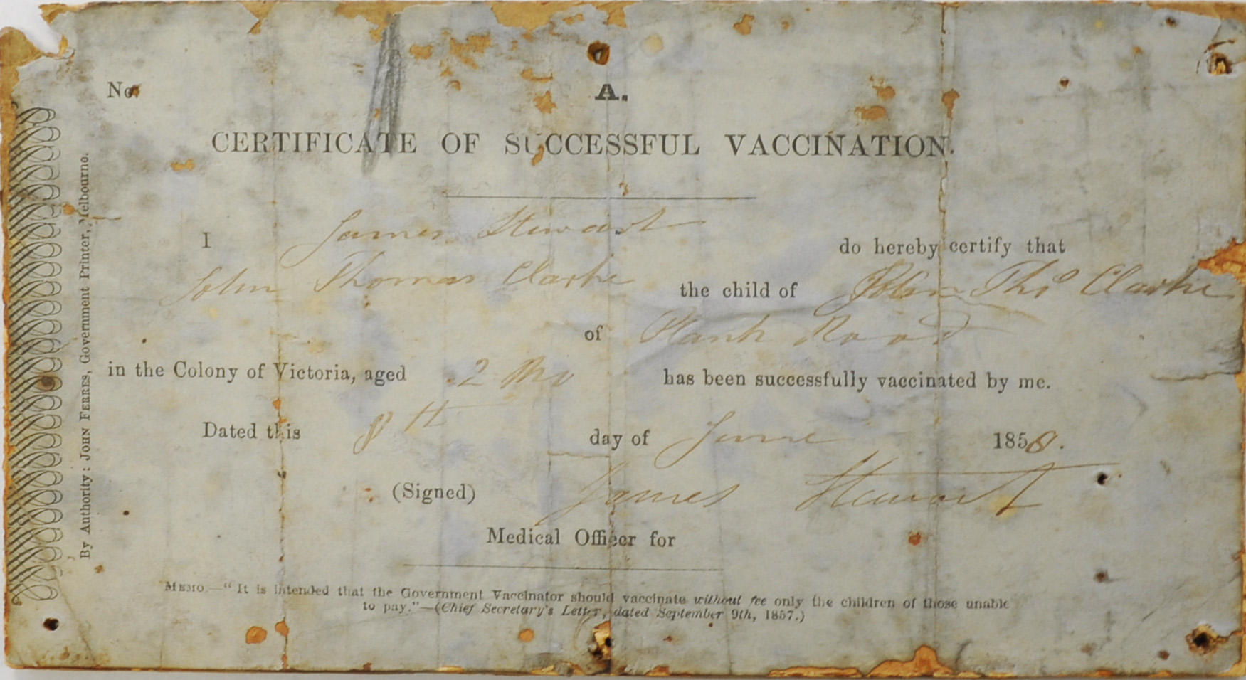 Vaccination certificate