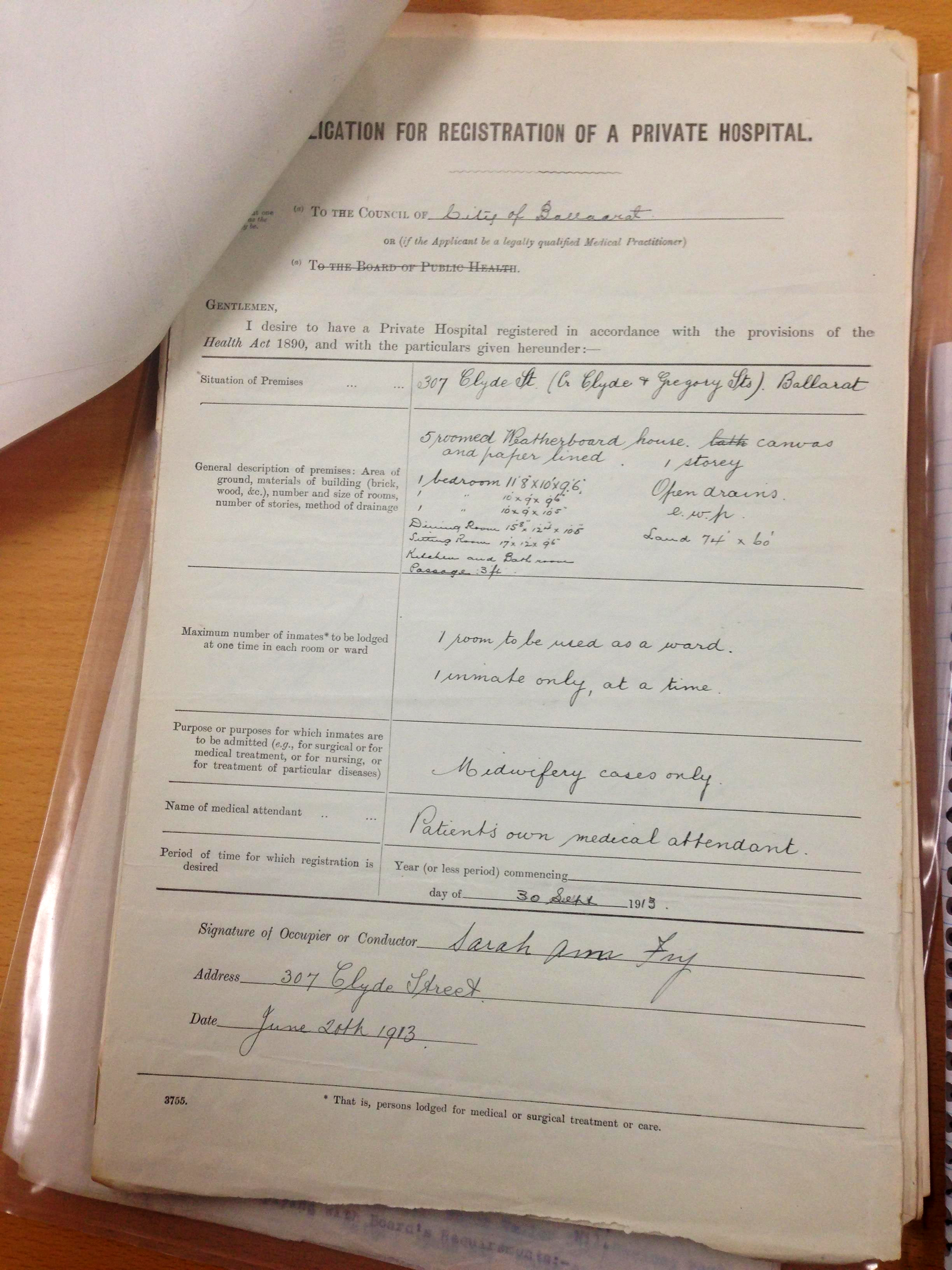 photo of one of the documents 