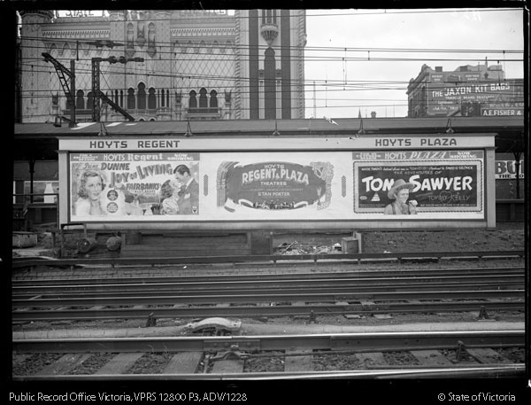 black and white photo of a billboard