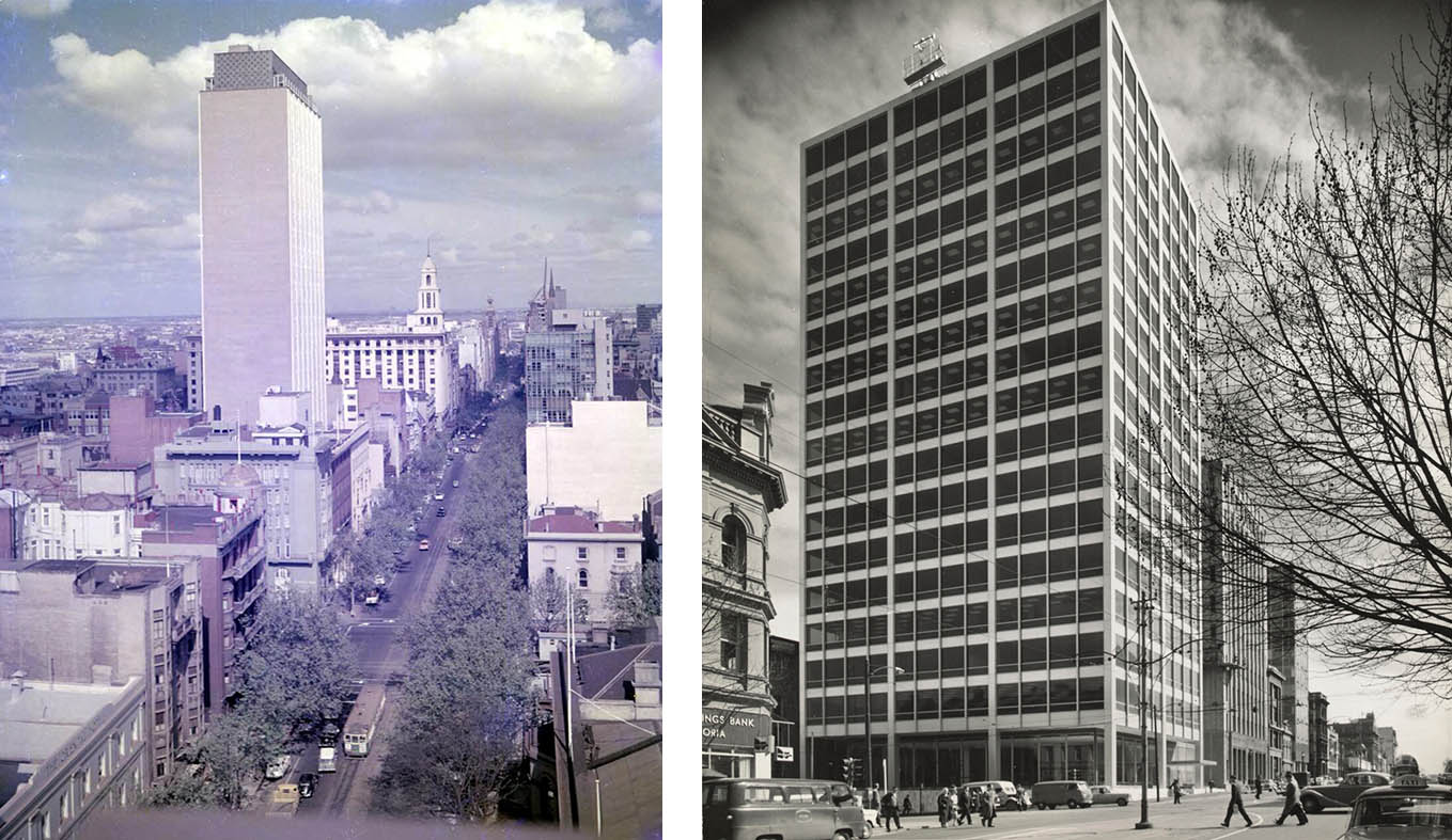 Aerial view of Collins Street photo, 1962