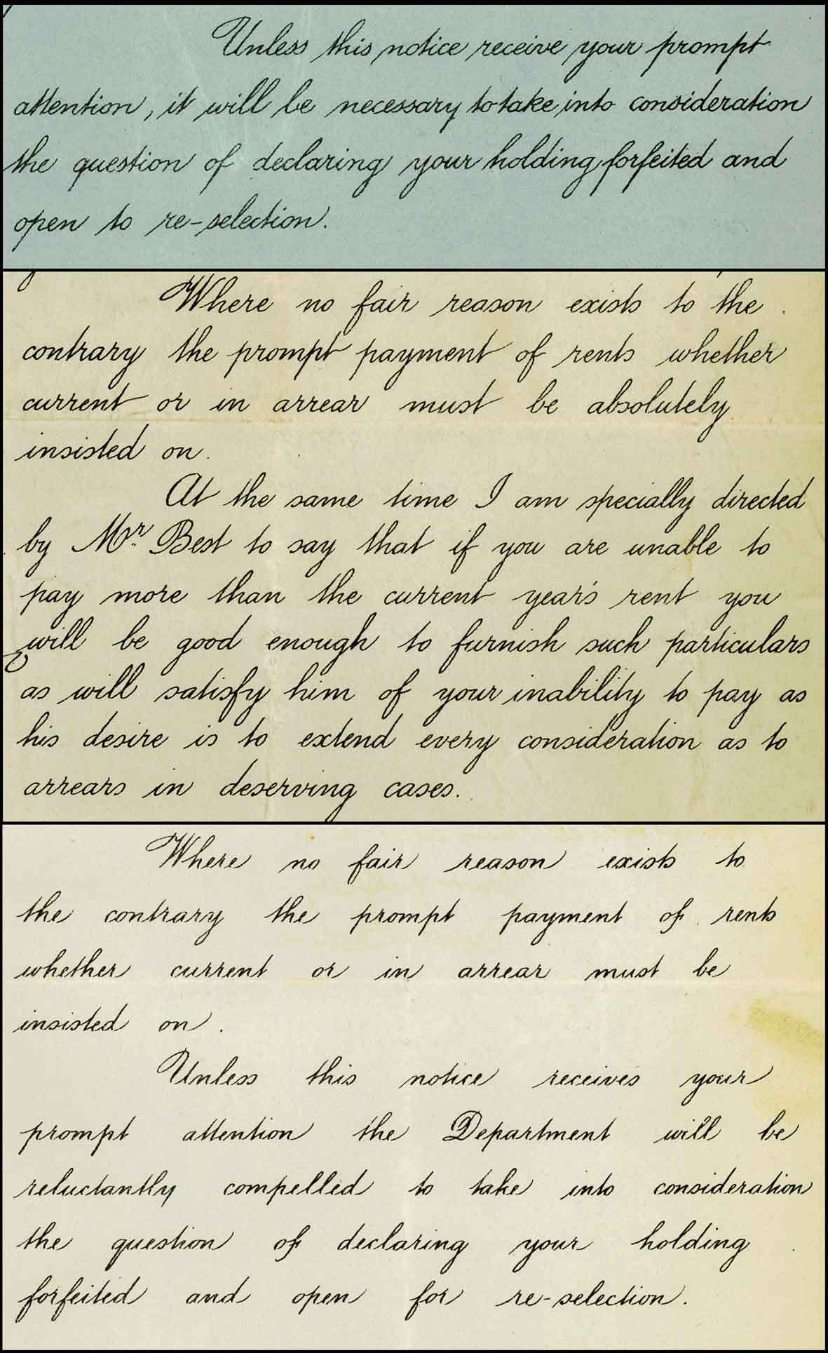 Original document requests for payment, January 1895