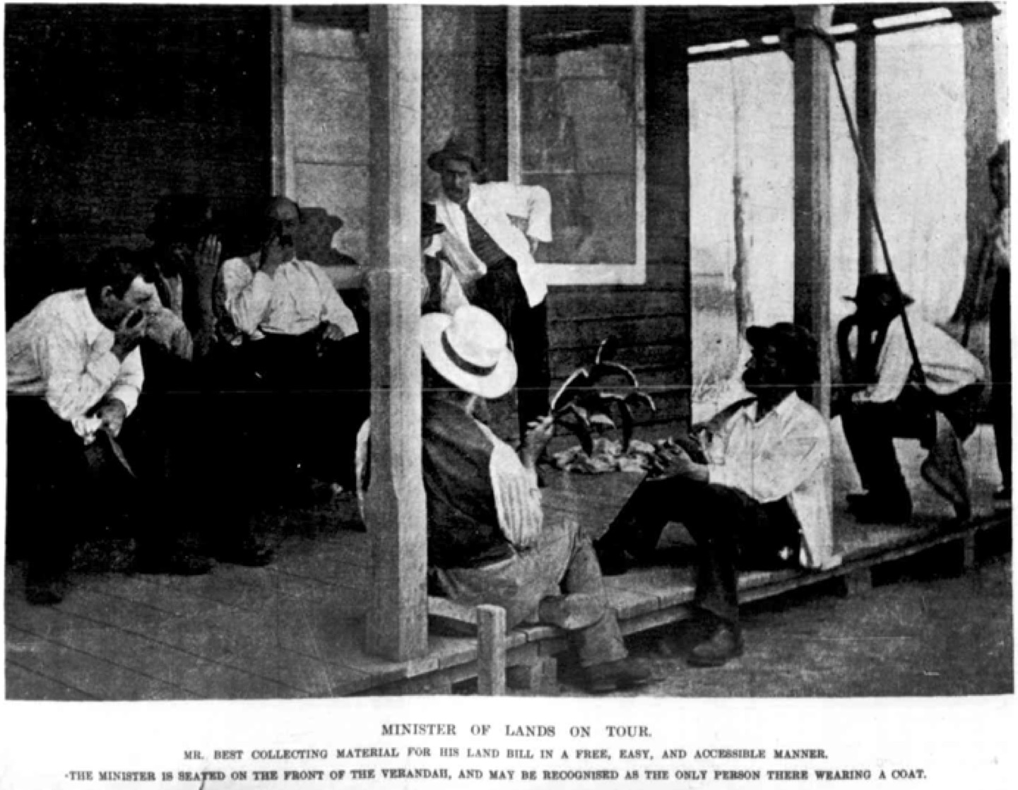 Old photo, minister of lands on tour