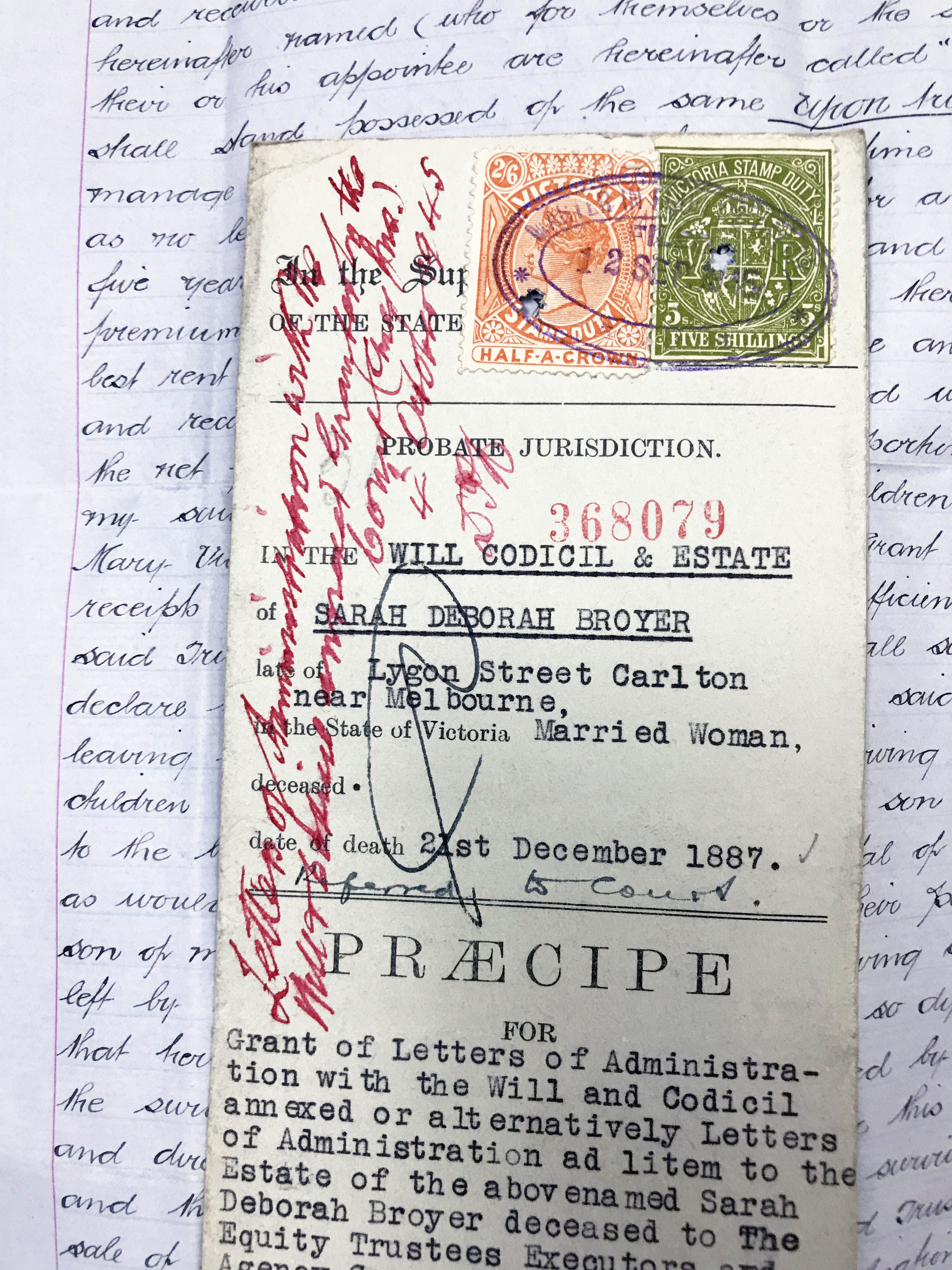 photo of Sarah's will
