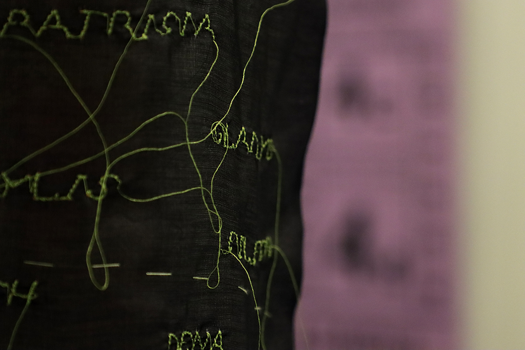 Detail of Shannon Slee's embroidered work