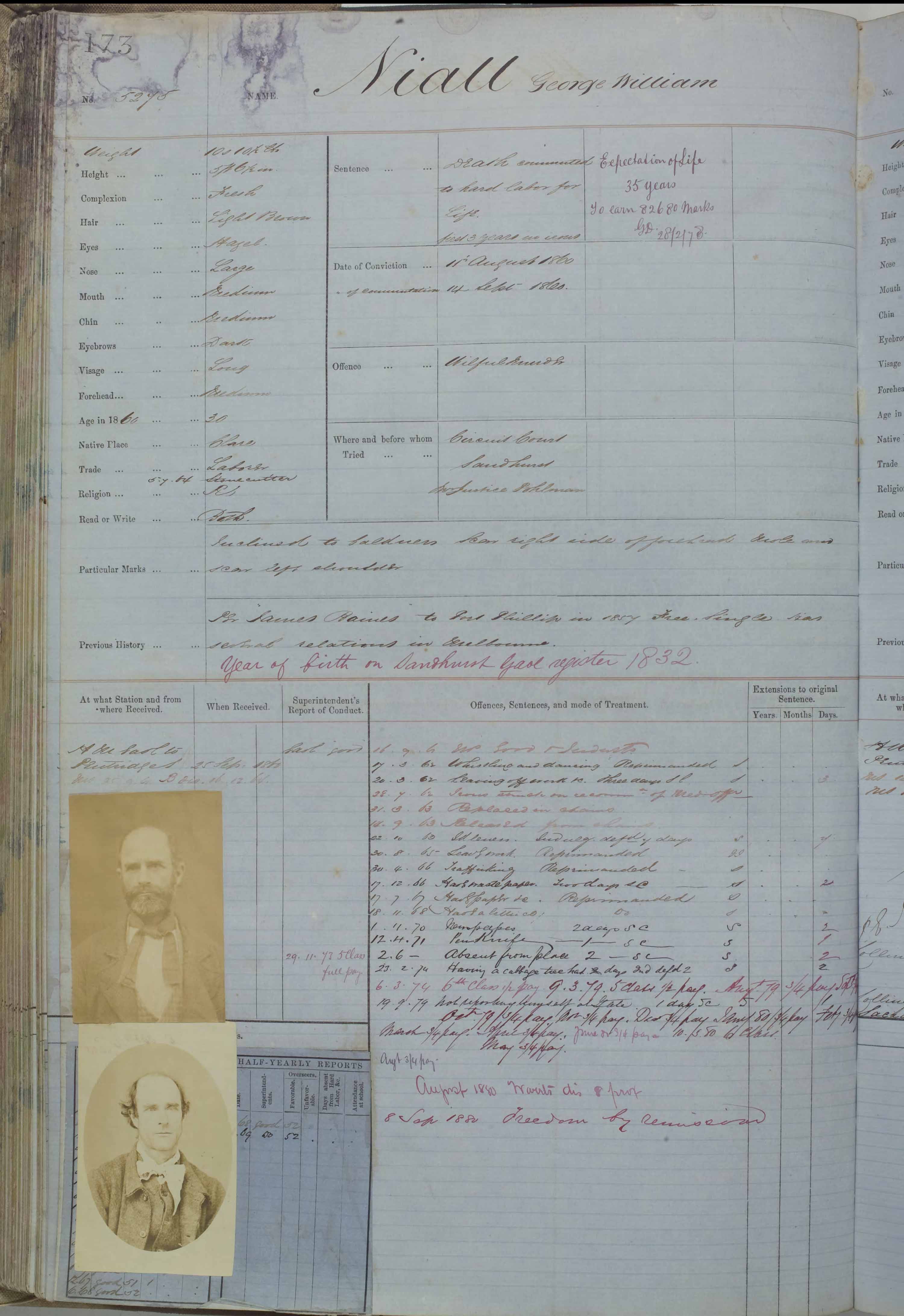 Niall's prison register