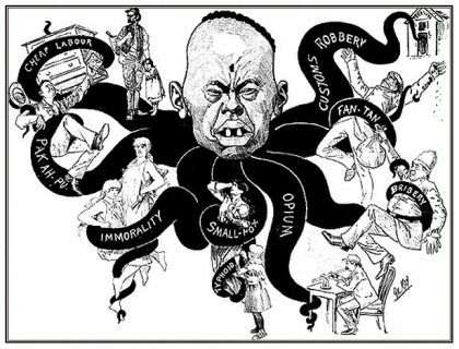 ‘The Mongolian Octopus’, cartoon by Phillip May in The Bulletin, 21 August 1886. Image taken from the Dictionary of Sydney online (accessed 23 April 2012).