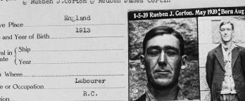 Black and white image, mugshot and police record