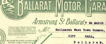 vprs 2500/P0, Unit 110, File “Miscellaneous Correspondence 1916”, General Correspondence Files, Ballaarat (Municipal District 1855-1863; Borough 1863-1870; City 1870-1994) Ballarat Motor Garage Document