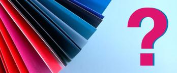 coloured documents and question mark