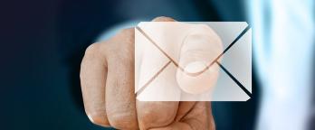 Stock Image finger pointing email icon