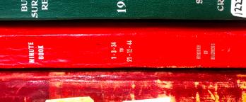Multiple volumes from the Maroondah City Council colour book spines