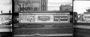Photos from the Public Transport Corporation black and white photos of billboards