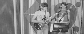 musicians in a recording studio