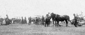 black and white photo of soldier settlers