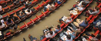 Overhead view of auditorium