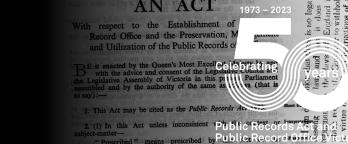 Celebrating 50 years a photo of the public records act with a 50 years label in the corner