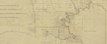 Detail from Plan shewing the Surveyed Lands to the Northward of Melbourne, surveyed by Robert Hoddle, 1837 VPRS 8168/P2, unit 5502 map