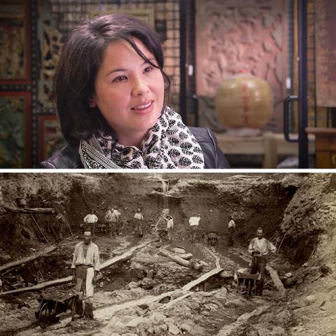 Anna Kyi and Chinese gold diggers fossicking for gold near Beechworth c1880-1910