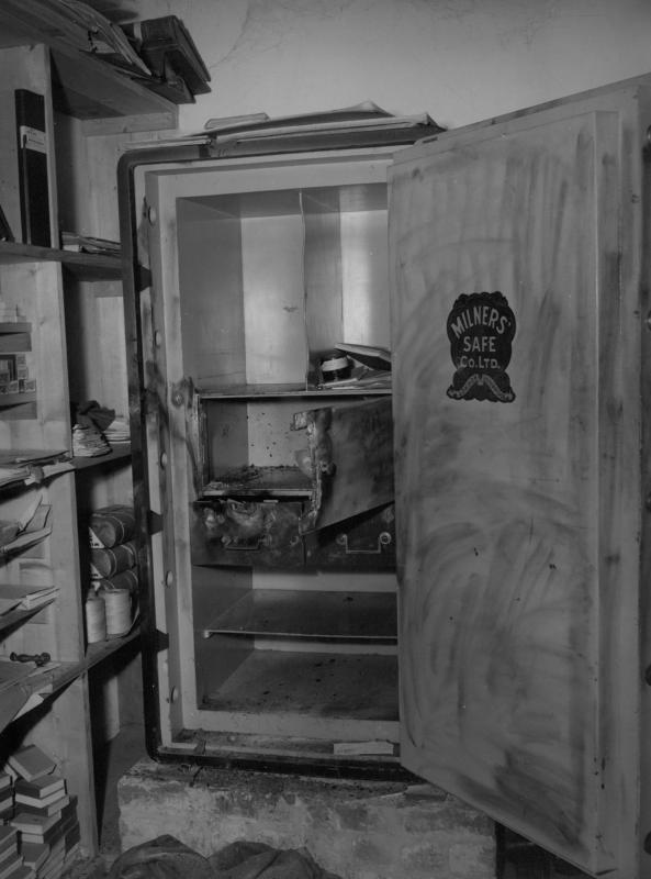 a broken in bank safe