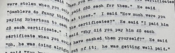 typed statement from the accused