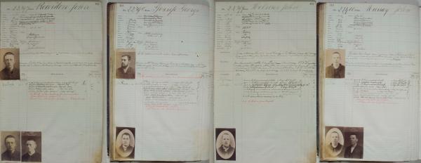 prison registers lined up