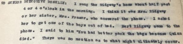 close up of police testimony