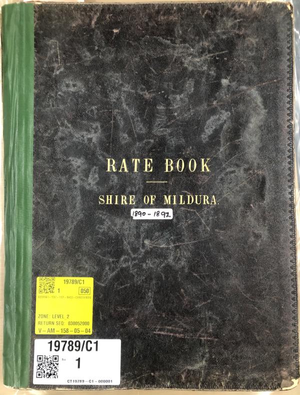 front cover of a rate book