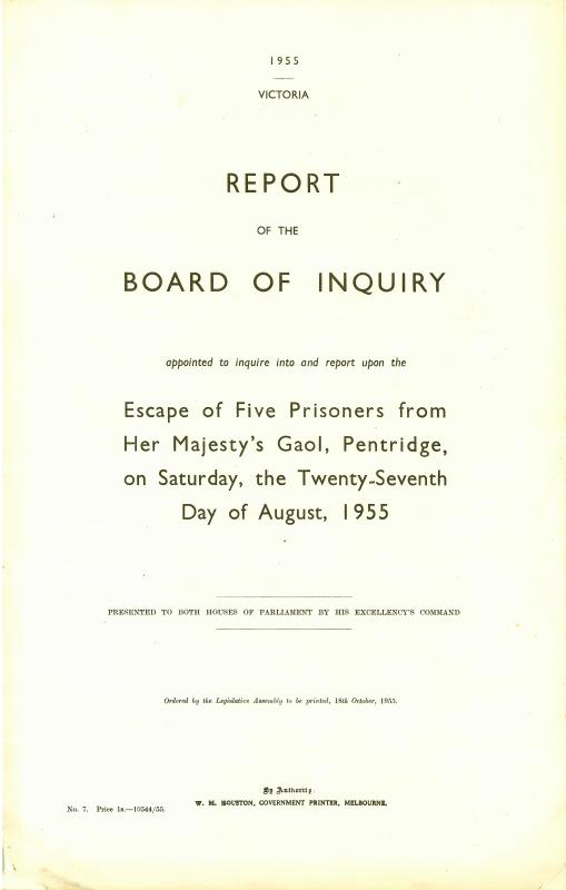 front page of a report