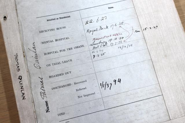 Cover of Quinlan's patient file