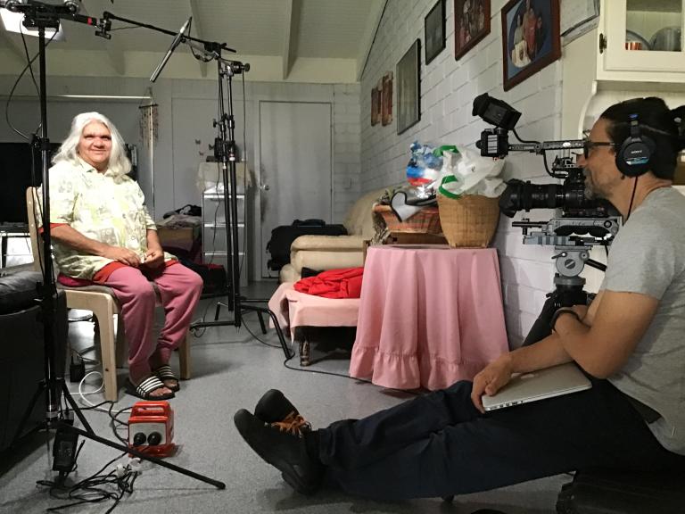 Vincent Lamberti interviewing Aunty Lorraine Sellings, Lake Tyers Trust