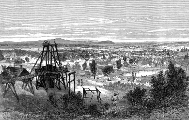 Wood engraving of Maryborough, Victoria, 1881