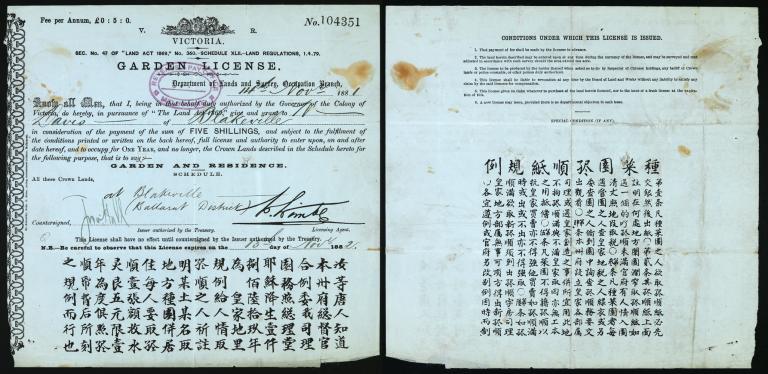 Victorian Garden License 1881