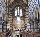 St Paul’s Cathedral, Melbourne, showing the Malmsbury Bluestone in the banded walls and columns. Photograph John Walter, 2023.